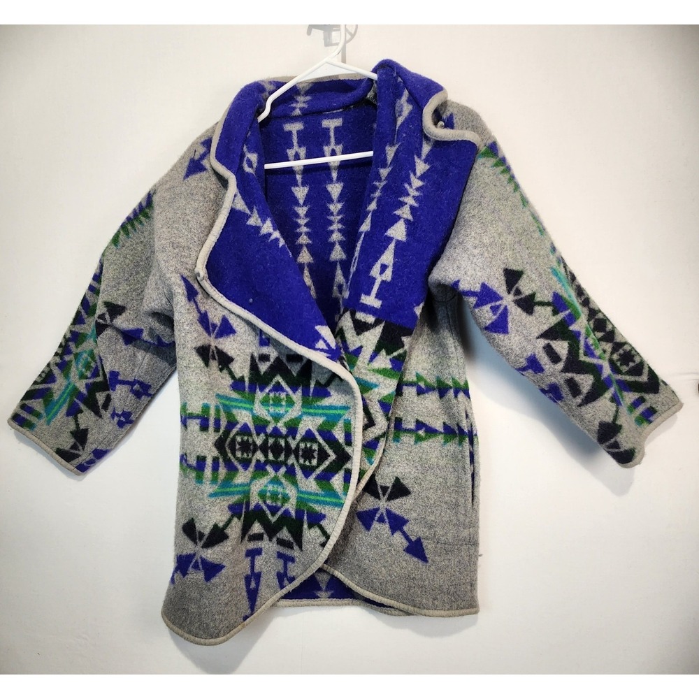 The Anselm Women's Vintage Western 100% Wool Cardigan Multicolor Size S‎